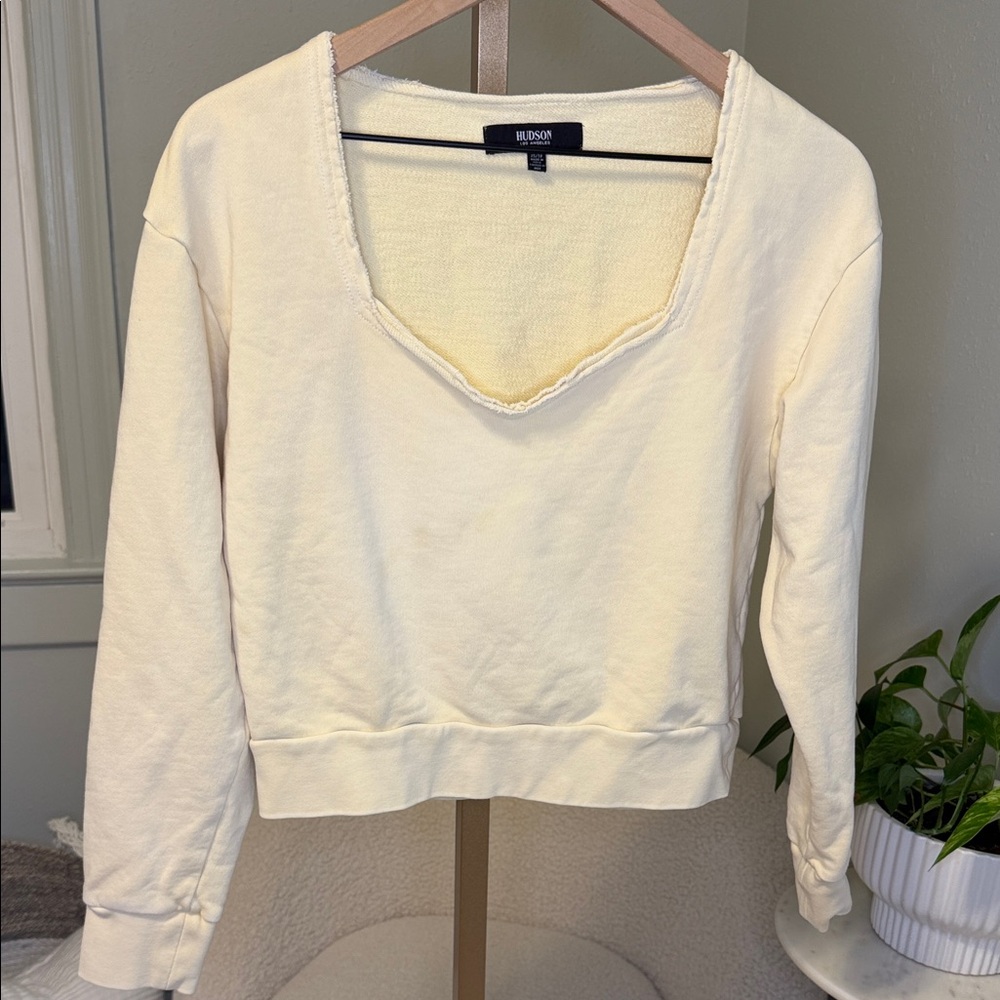 Hudson Jeans V-Neck Long Sleeve Sweatshirt
